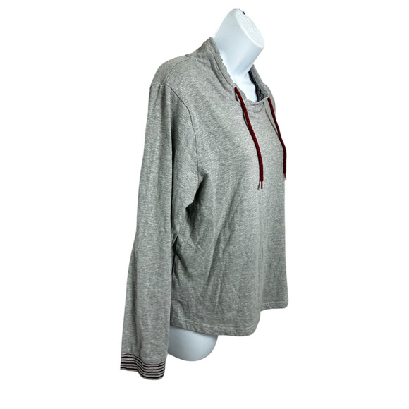 Women's Jason Wu for EVAAIR Gray Top Sz M Long-Sleeve Shirt Casual Cotton Tee - Picture 5 of 9